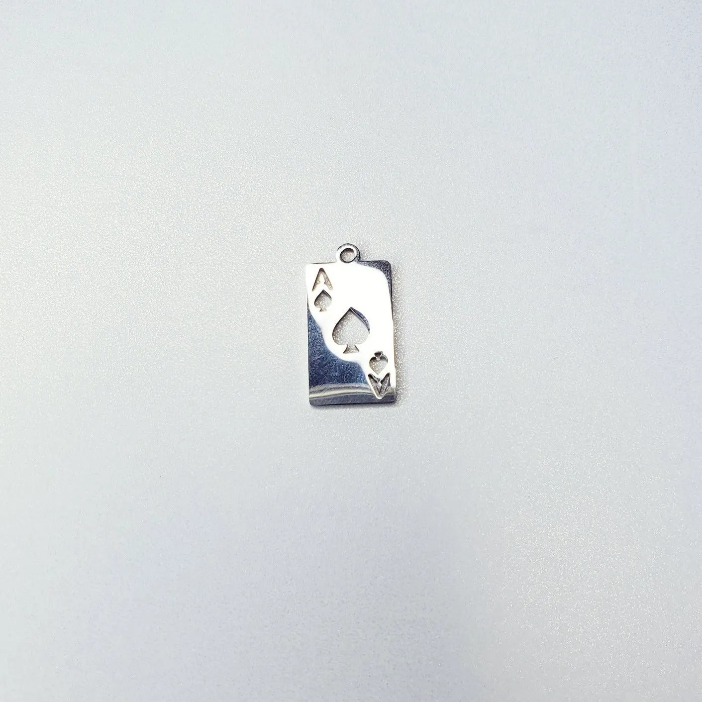 Stainless Steel Poker Card Charm