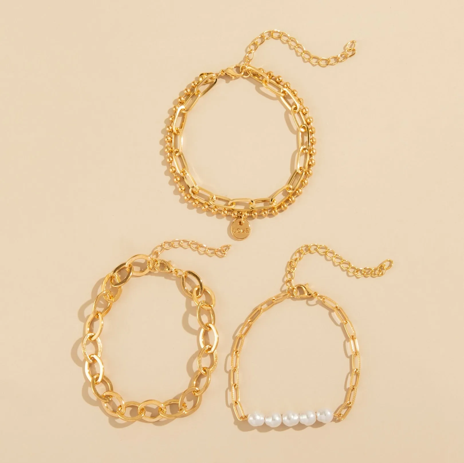 Statement Chain Glossy Bracelet Set