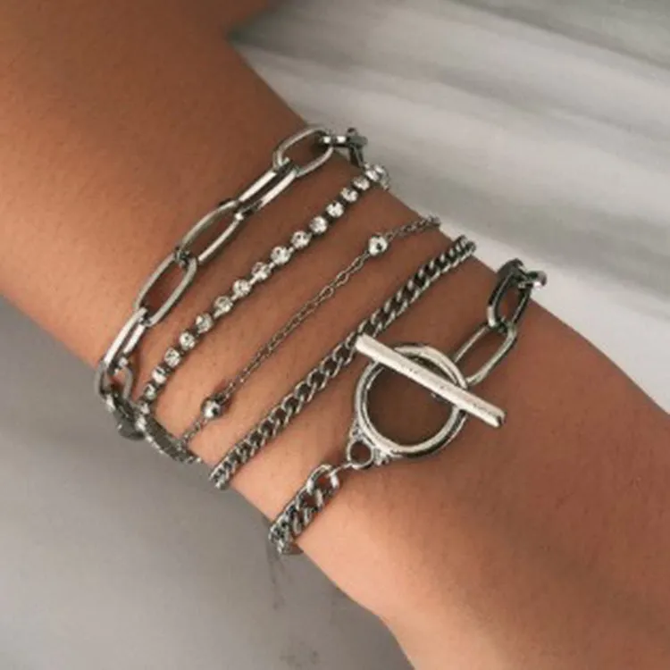 Statement Chain Glossy Bracelet Set
