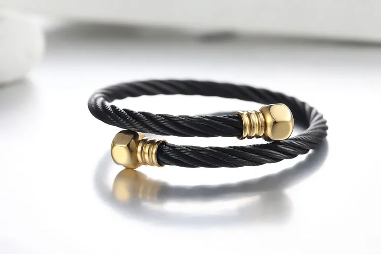 Steel Wire Braided Hemp Rope Stainless Steel Bracelet
