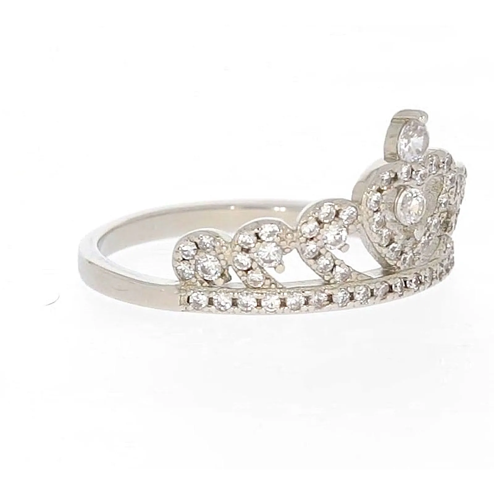 Sterling Silver Cubic Zirconia Tiara Ring