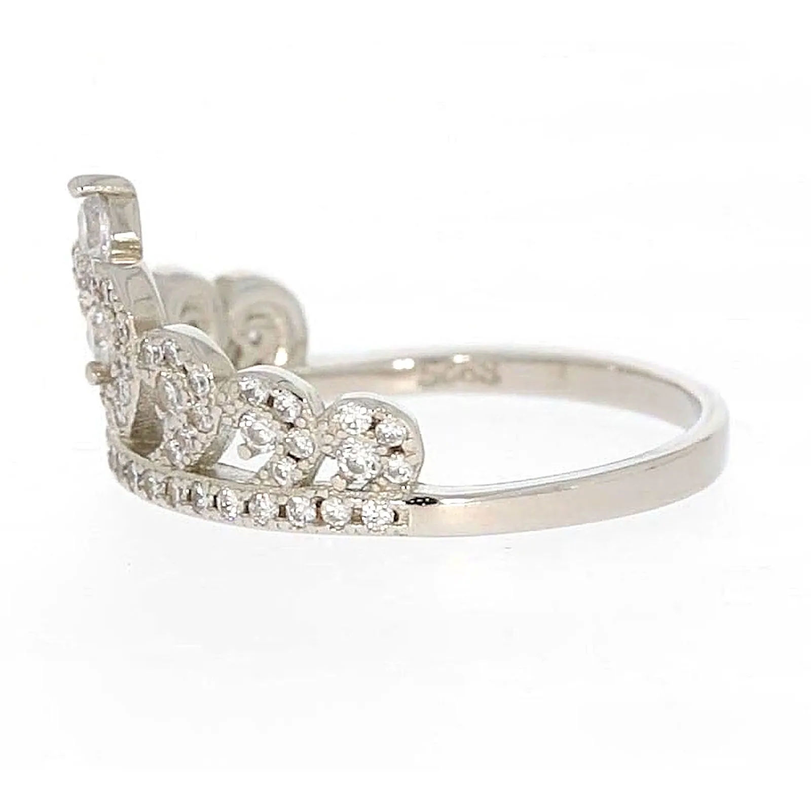 Sterling Silver Cubic Zirconia Tiara Ring