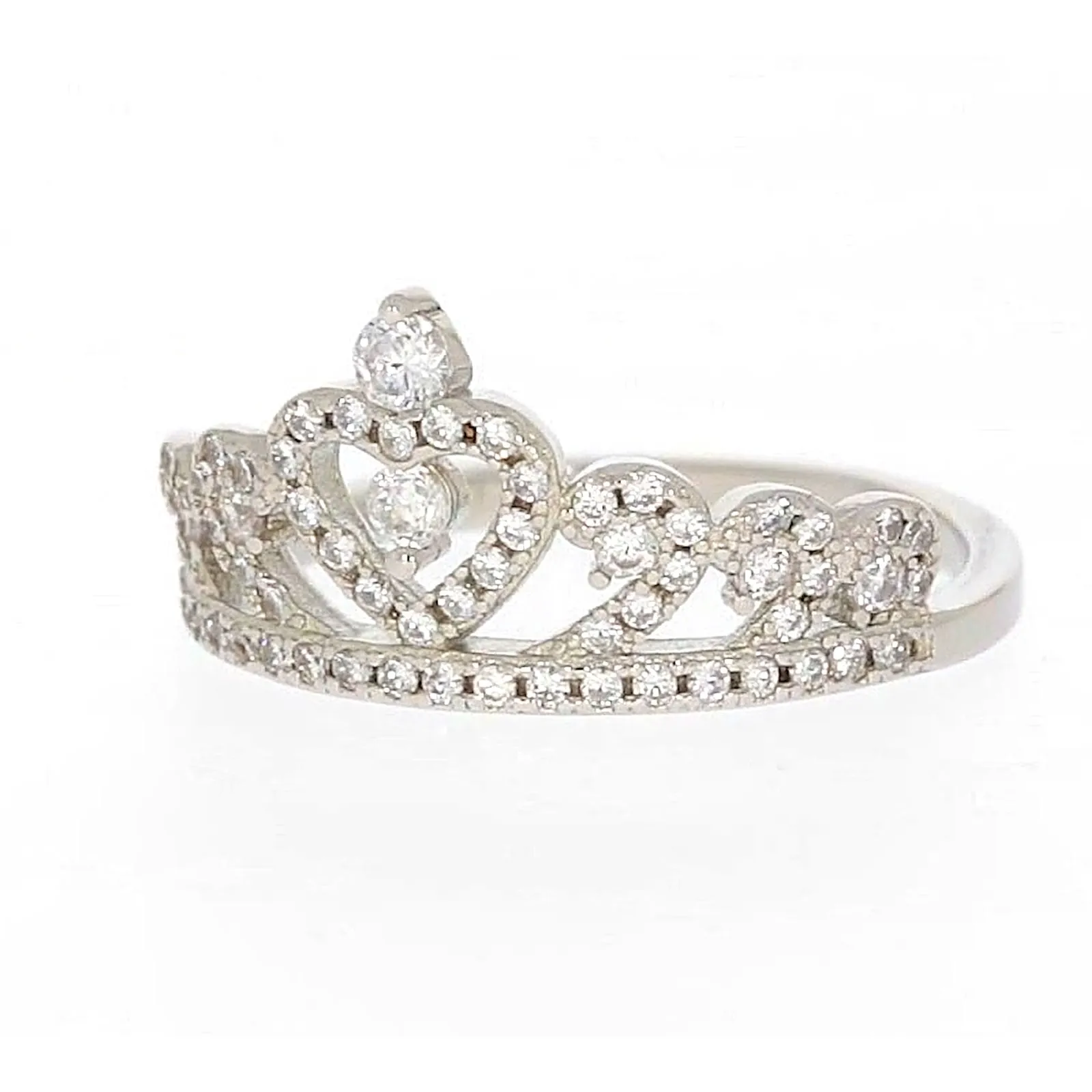 Sterling Silver Cubic Zirconia Tiara Ring