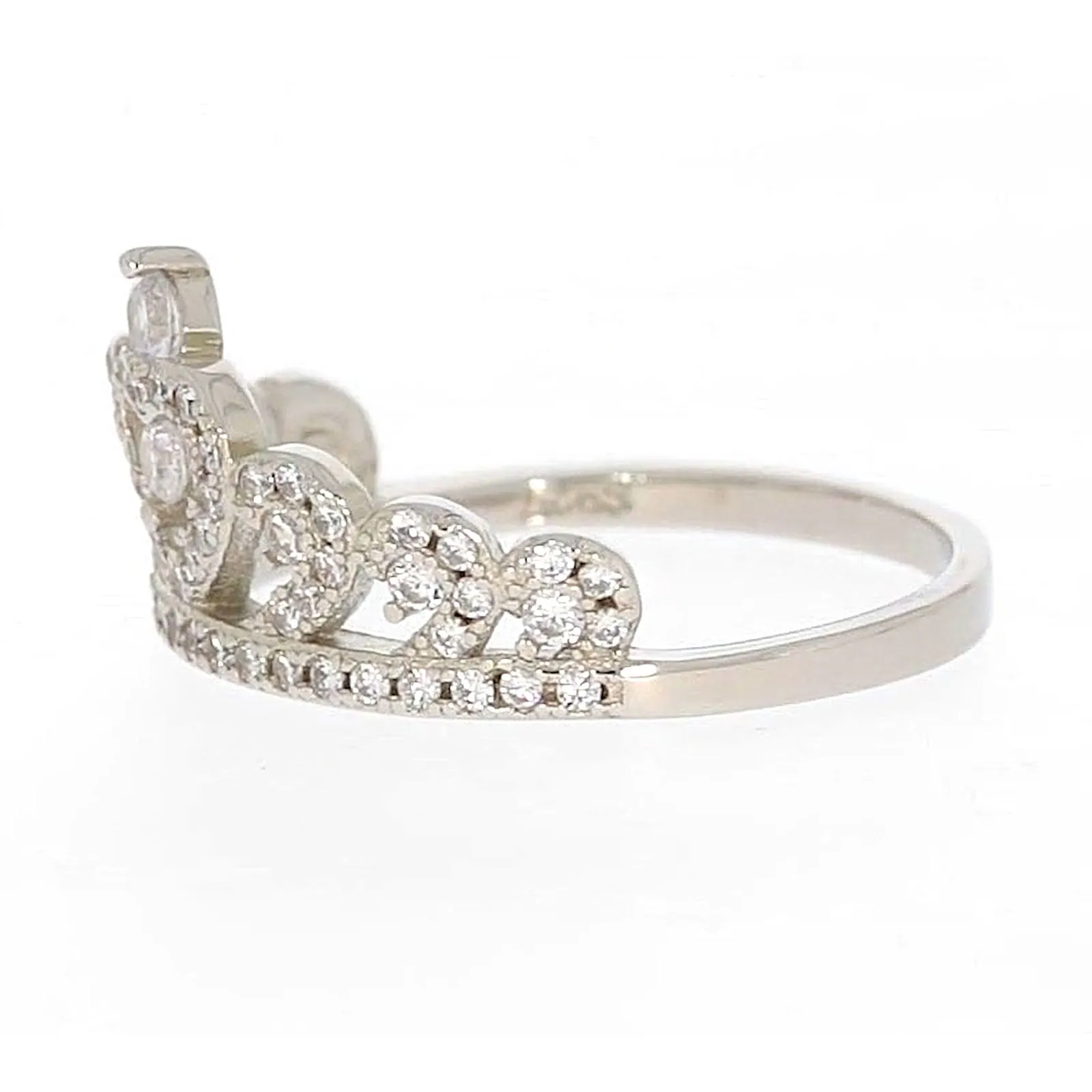 Sterling Silver Cubic Zirconia Tiara Ring