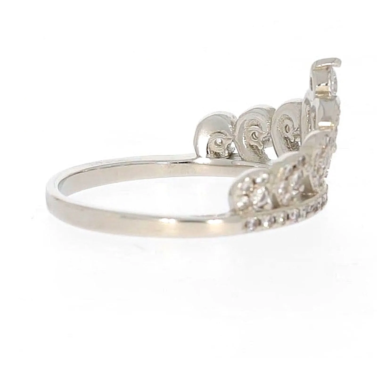 Sterling Silver Cubic Zirconia Tiara Ring