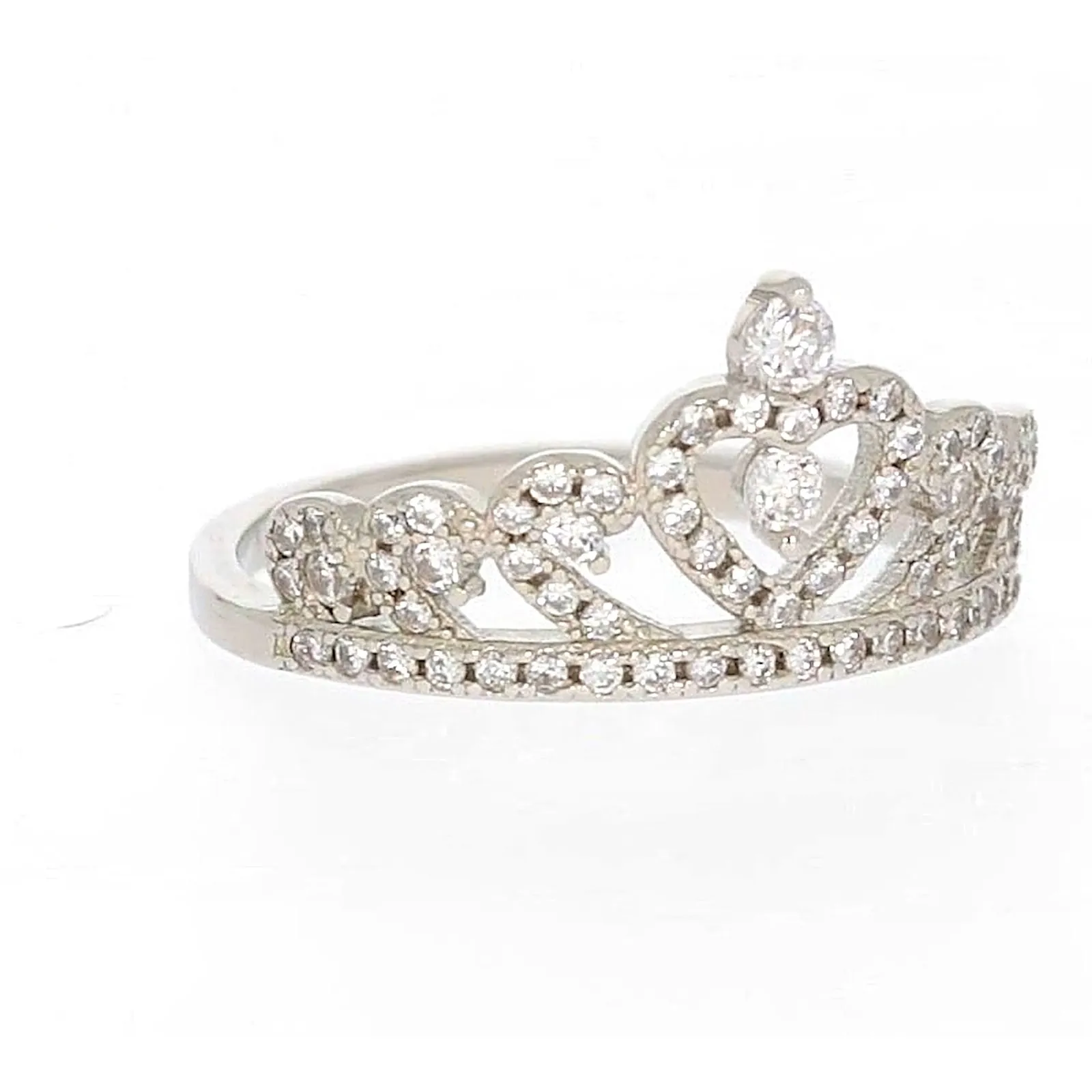 Sterling Silver Cubic Zirconia Tiara Ring