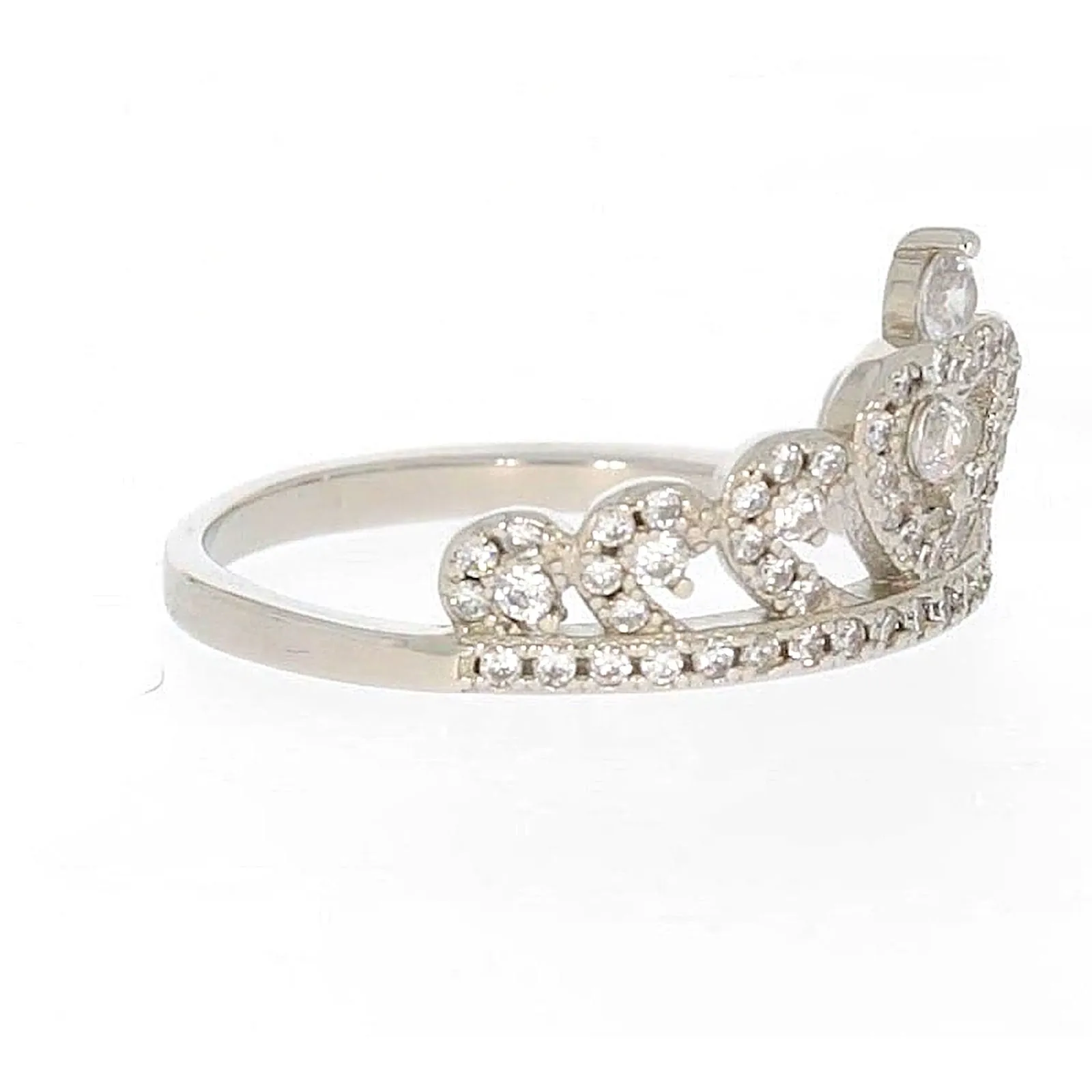 Sterling Silver Cubic Zirconia Tiara Ring