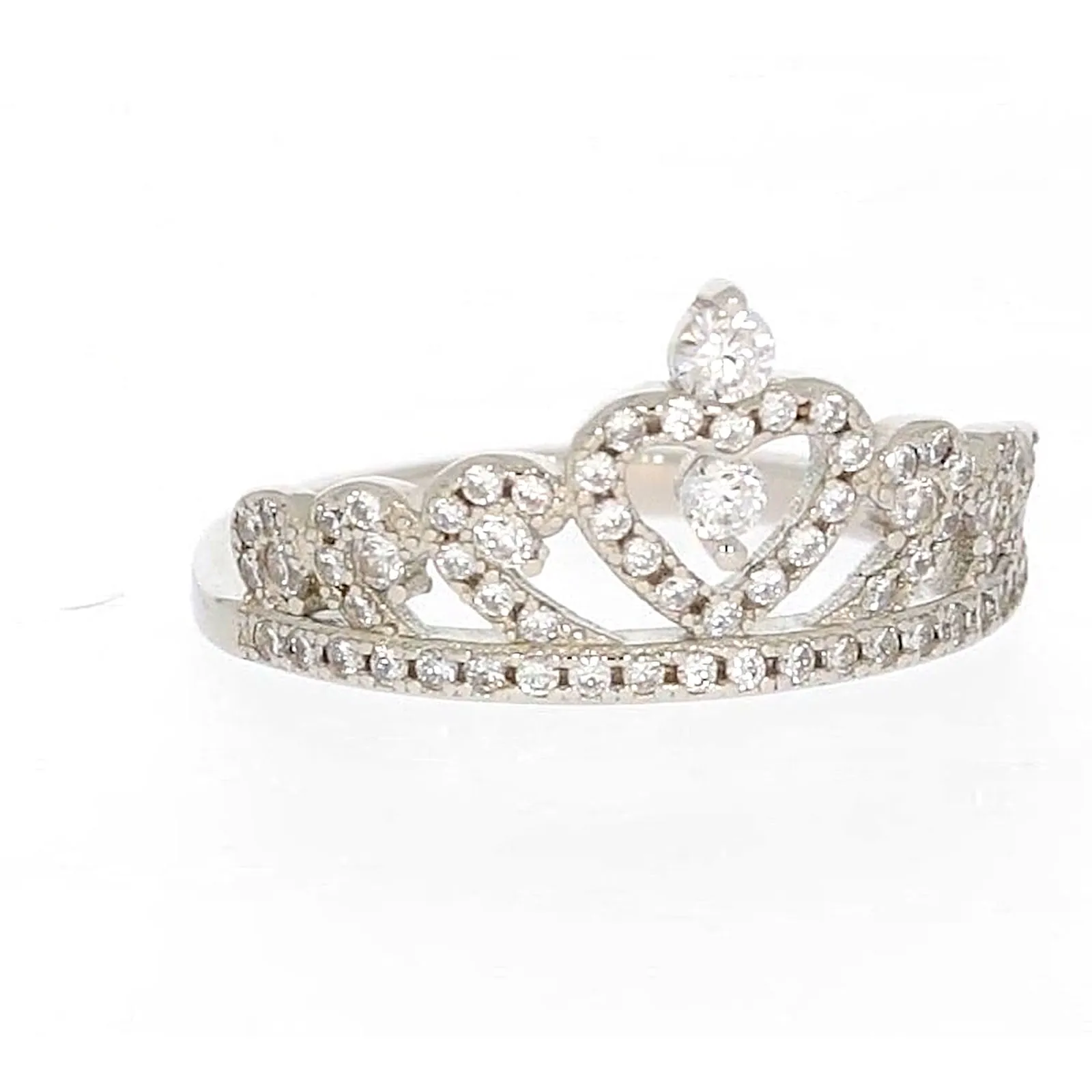 Sterling Silver Cubic Zirconia Tiara Ring