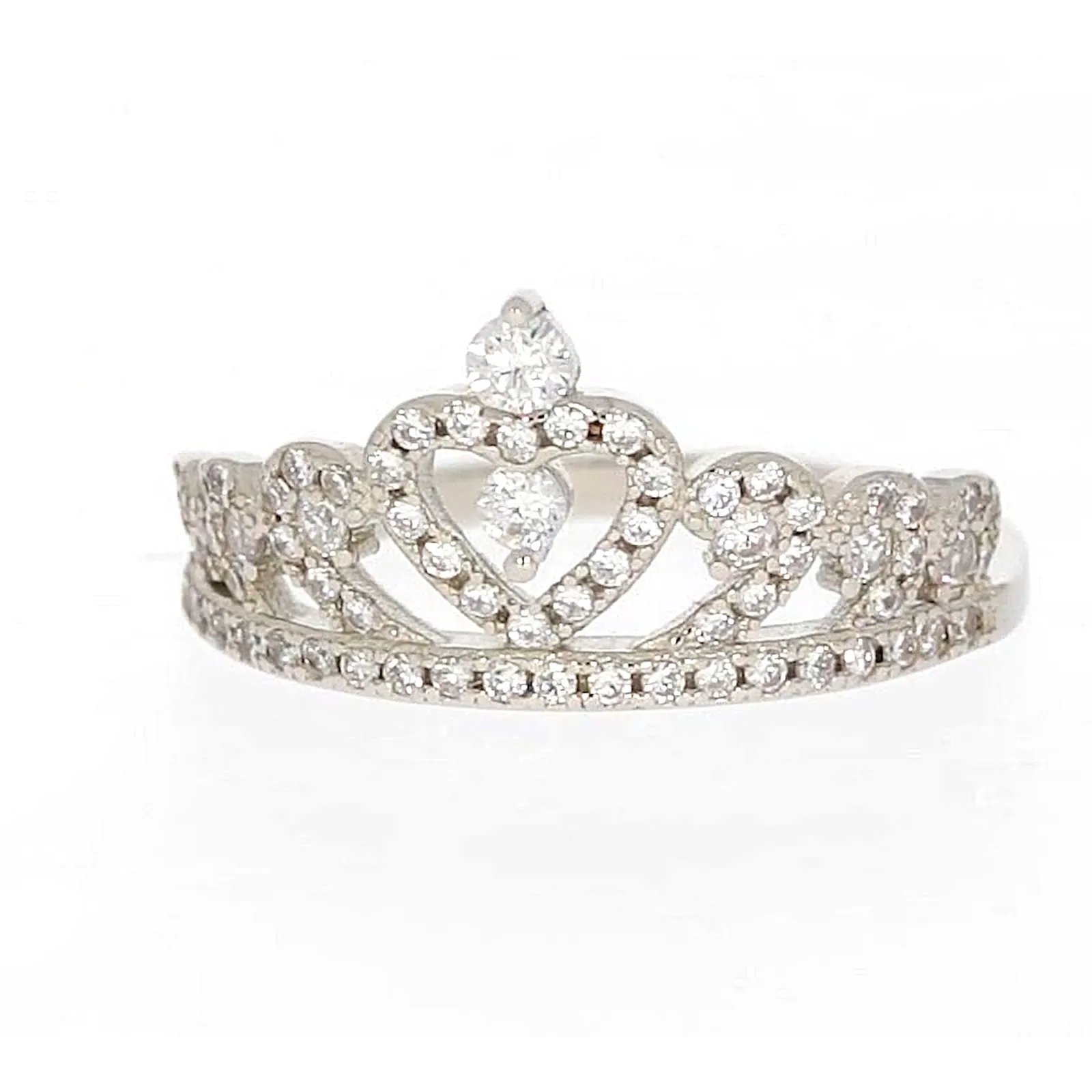 Sterling Silver Cubic Zirconia Tiara Ring