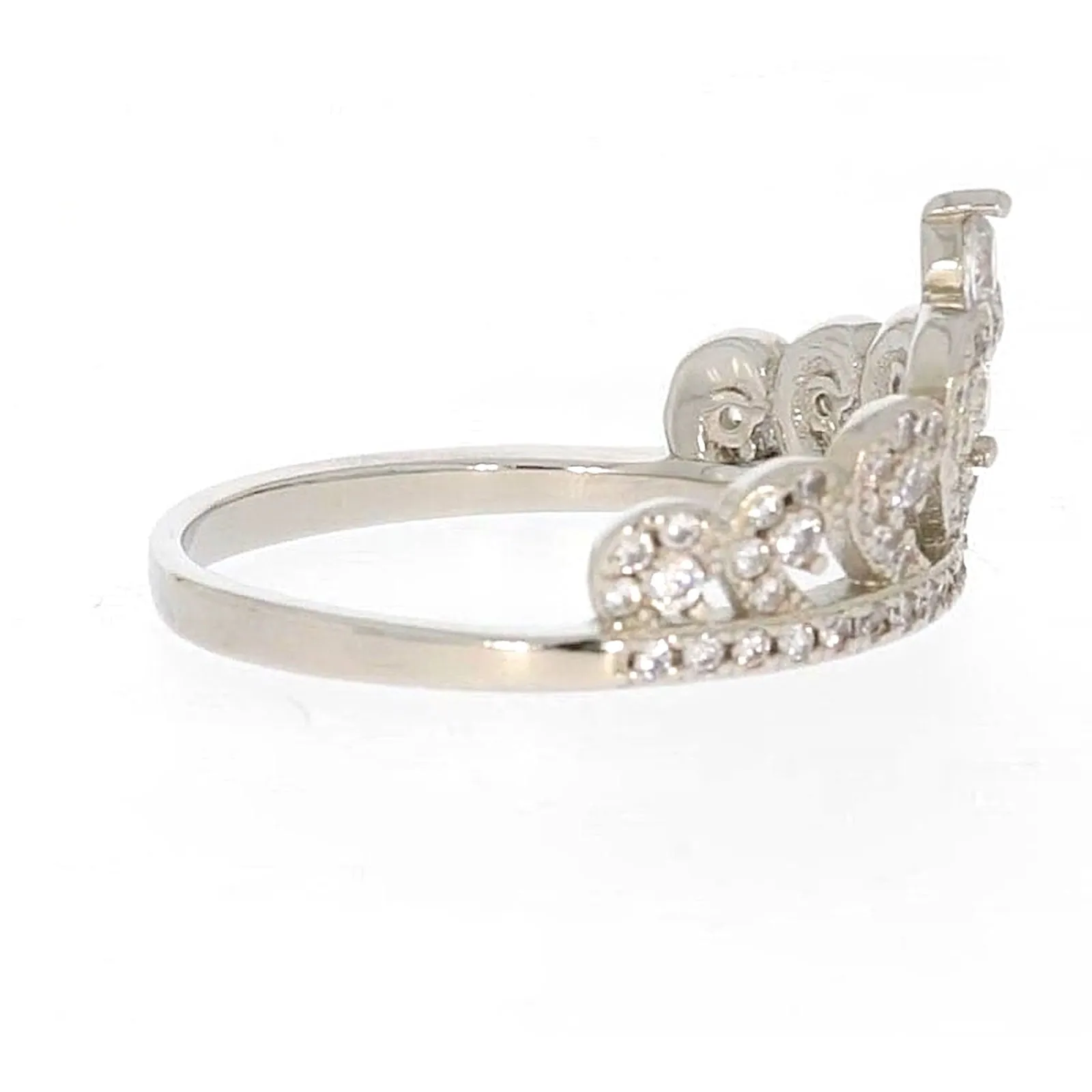 Sterling Silver Cubic Zirconia Tiara Ring