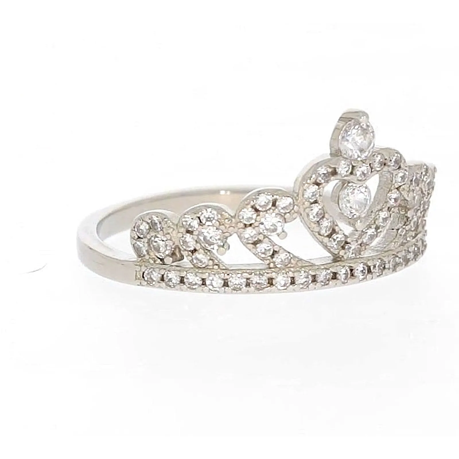 Sterling Silver Cubic Zirconia Tiara Ring