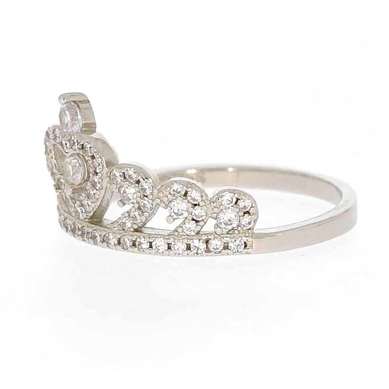 Sterling Silver Cubic Zirconia Tiara Ring