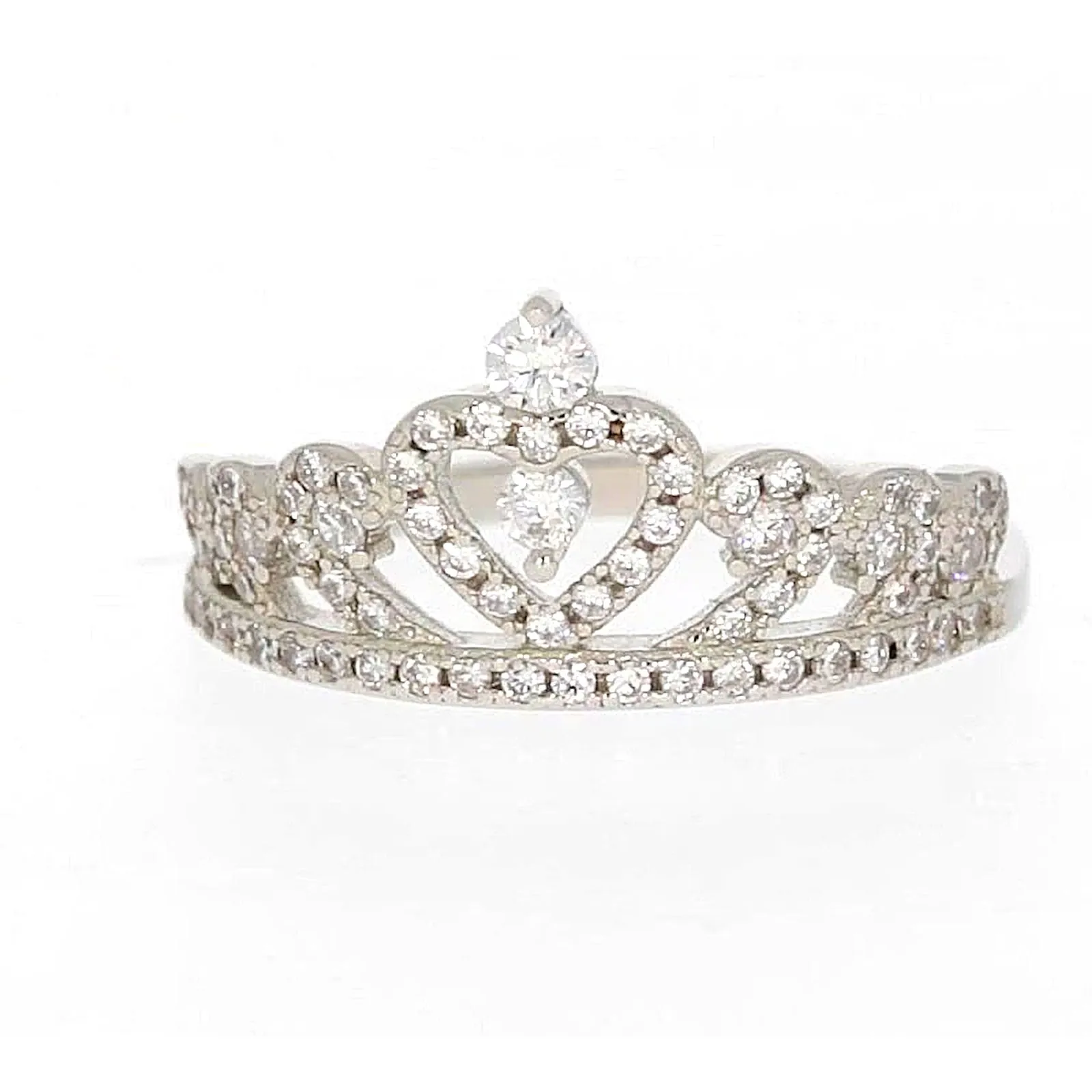 Sterling Silver Cubic Zirconia Tiara Ring