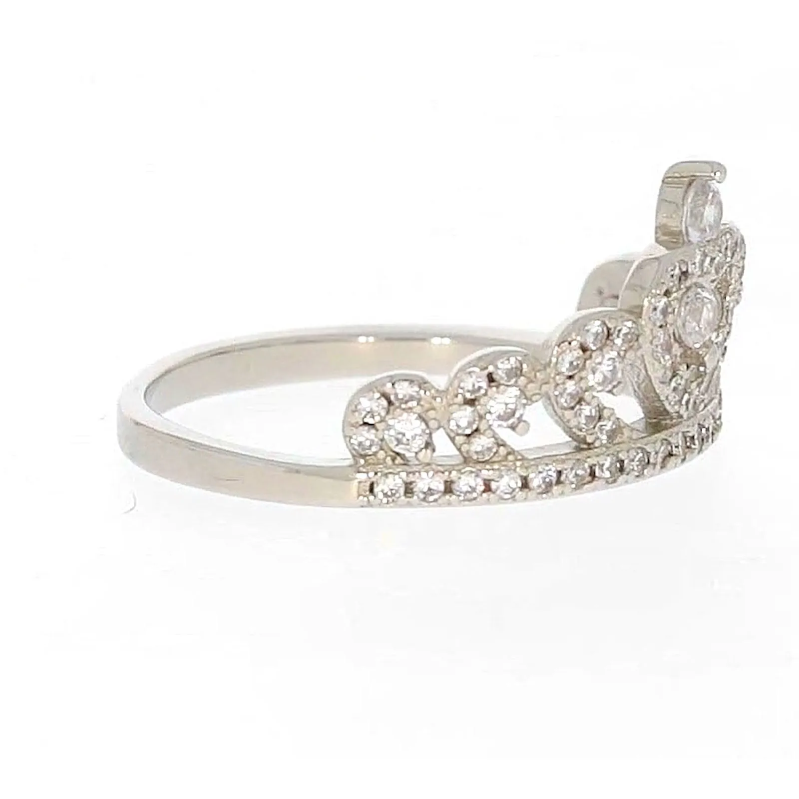 Sterling Silver Cubic Zirconia Tiara Ring