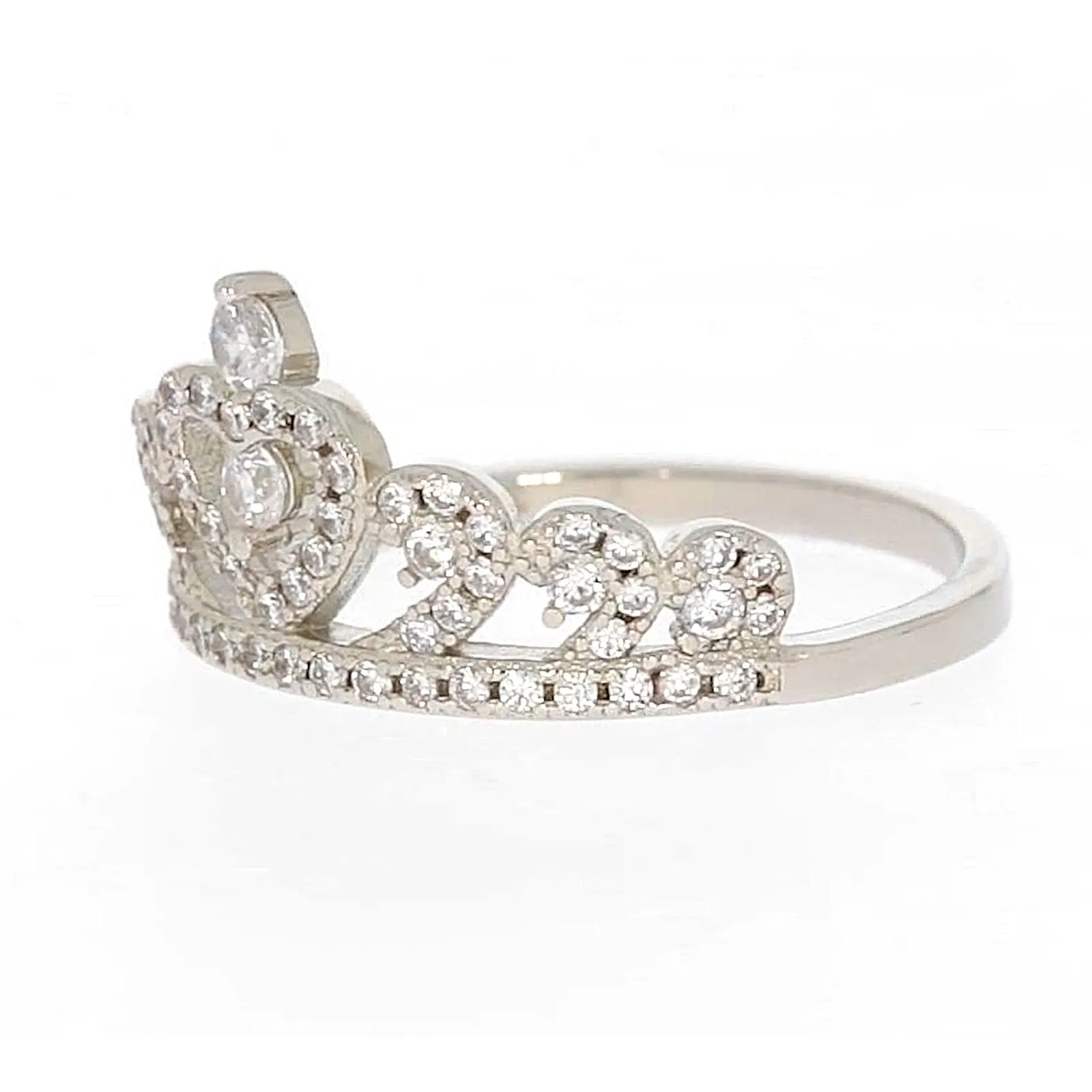 Sterling Silver Cubic Zirconia Tiara Ring