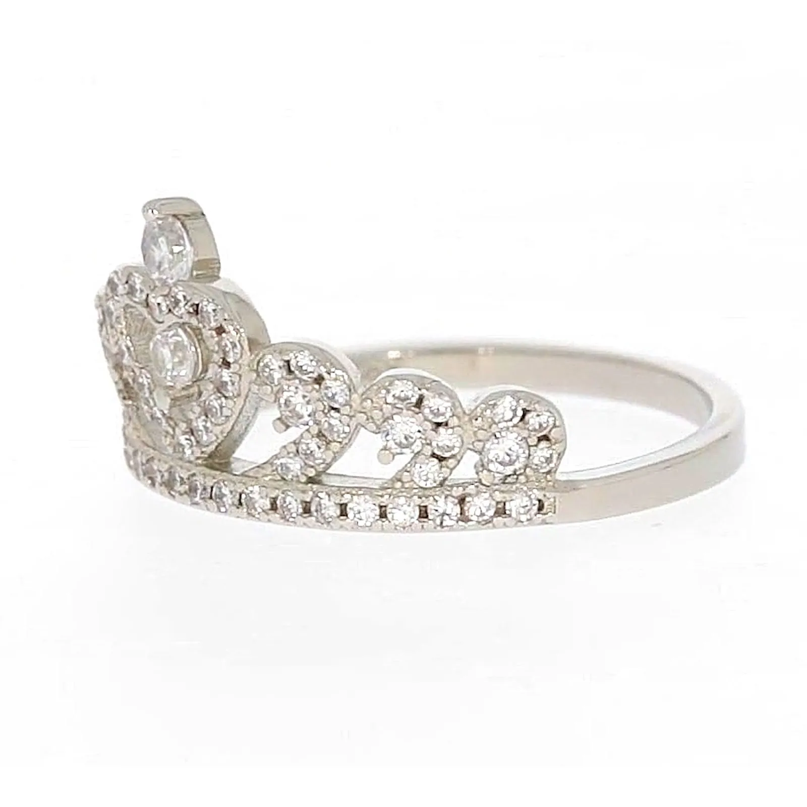 Sterling Silver Cubic Zirconia Tiara Ring