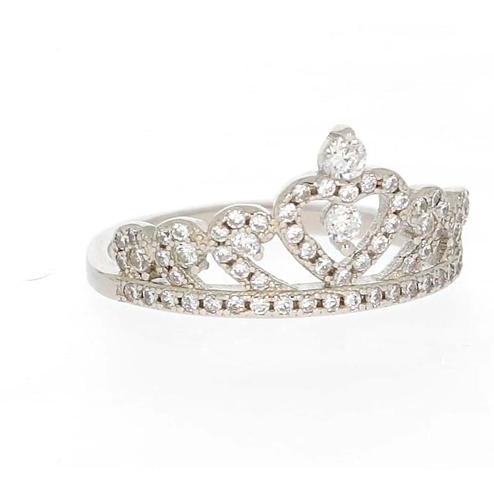 Sterling Silver Cubic Zirconia Tiara Ring