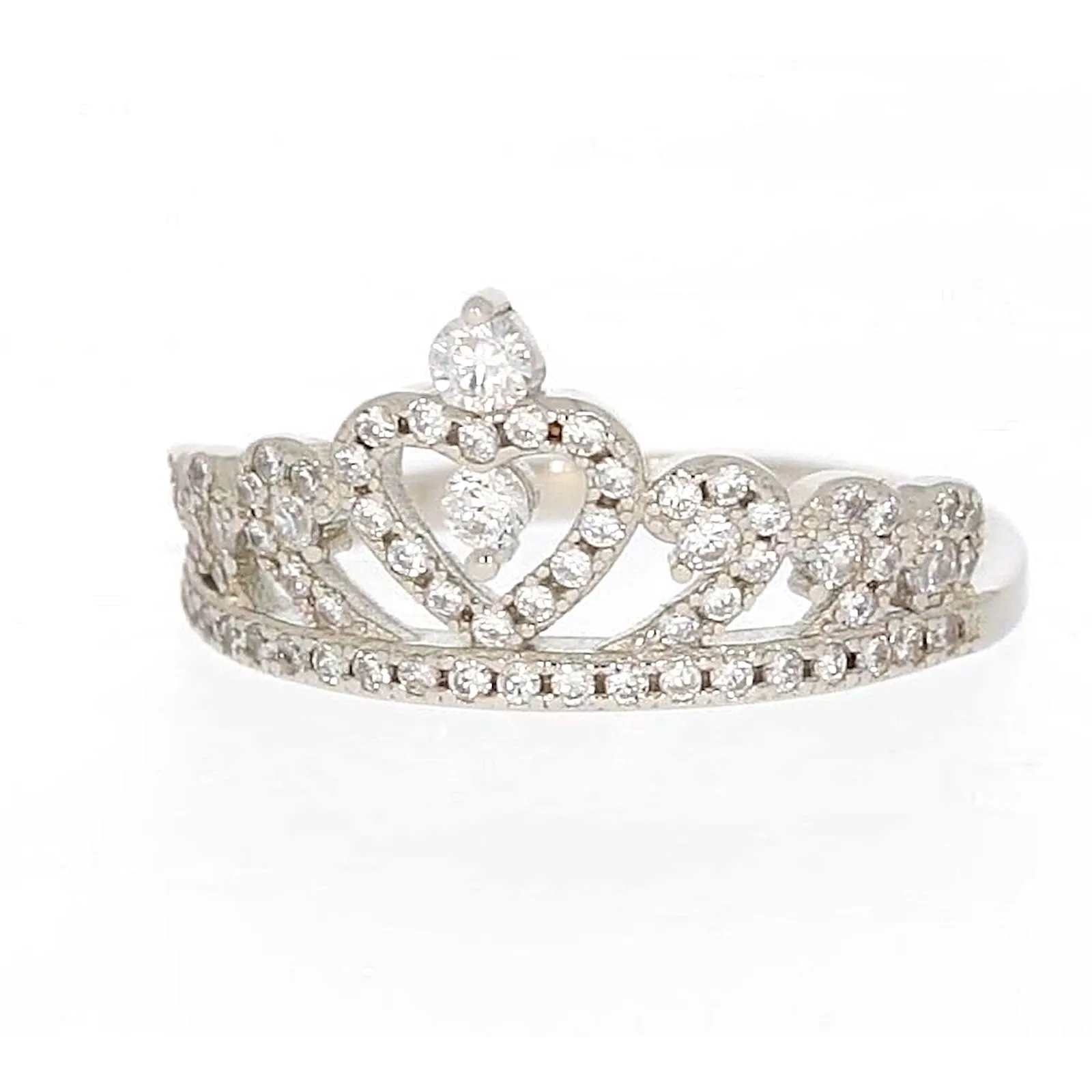 Sterling Silver Cubic Zirconia Tiara Ring