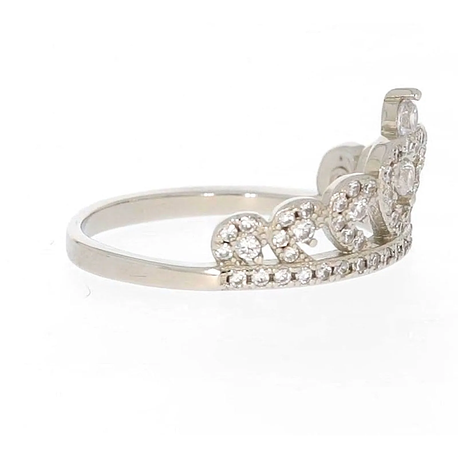 Sterling Silver Cubic Zirconia Tiara Ring