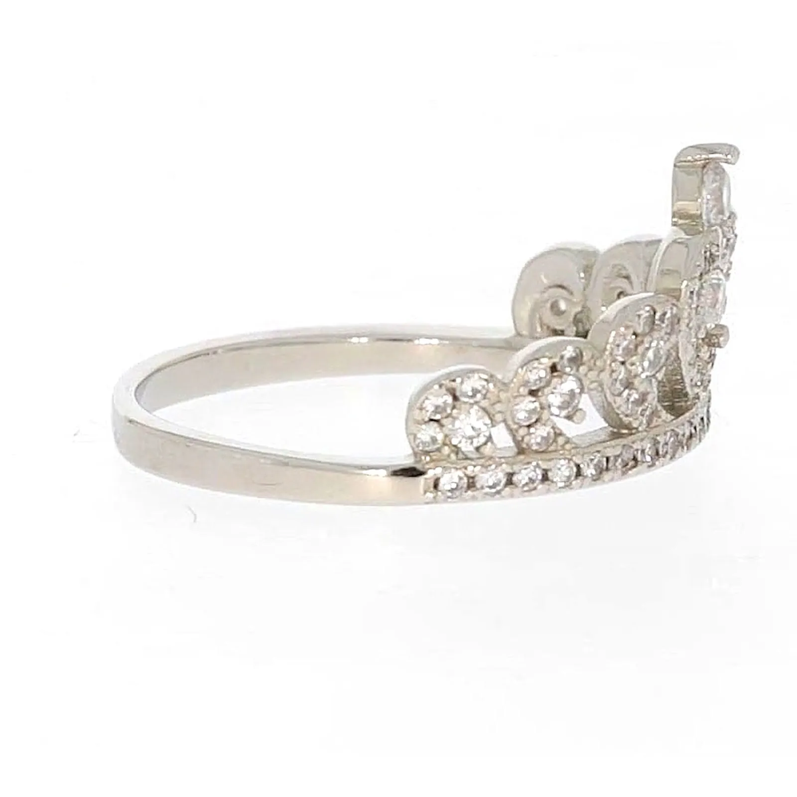 Sterling Silver Cubic Zirconia Tiara Ring