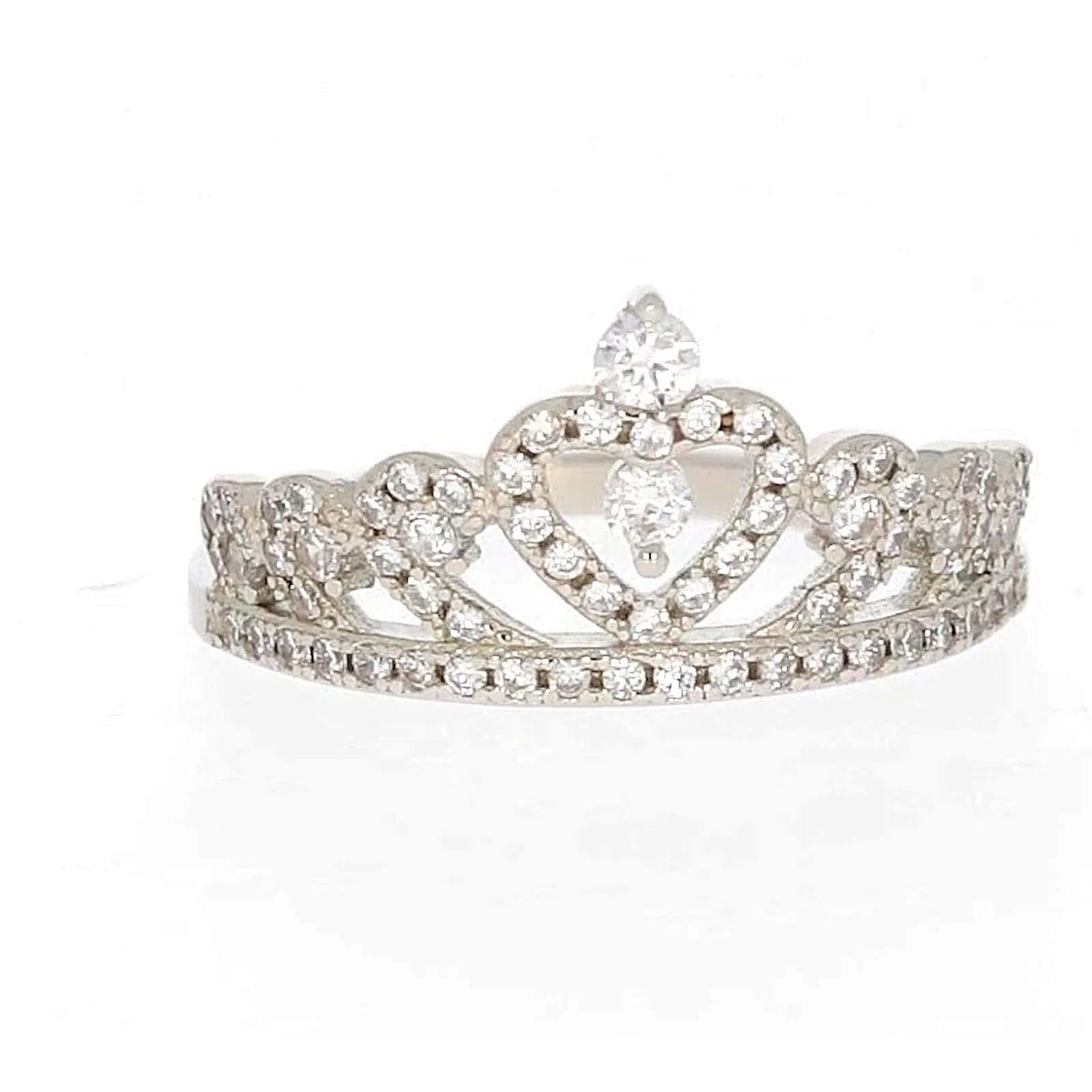 Sterling Silver Cubic Zirconia Tiara Ring