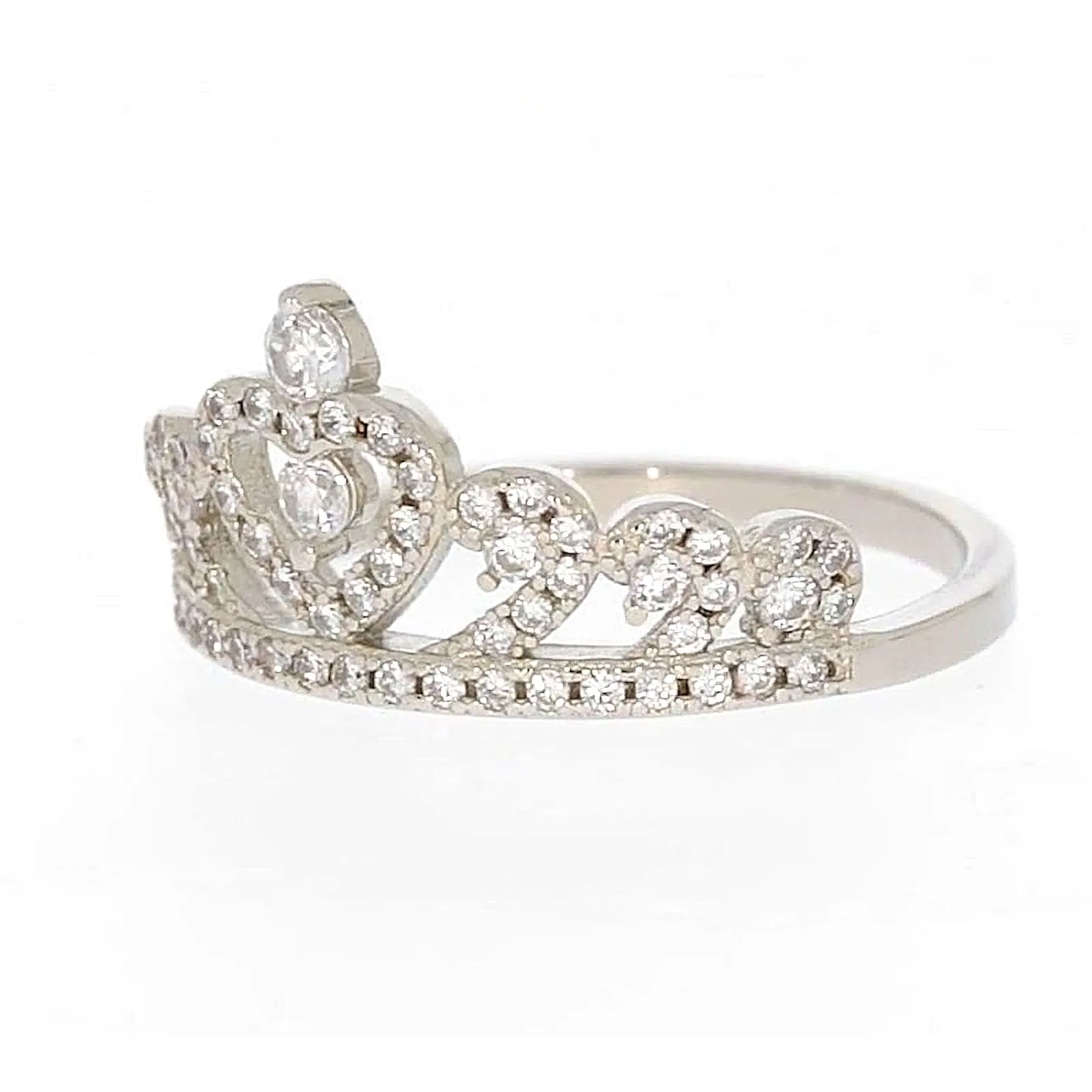 Sterling Silver Cubic Zirconia Tiara Ring