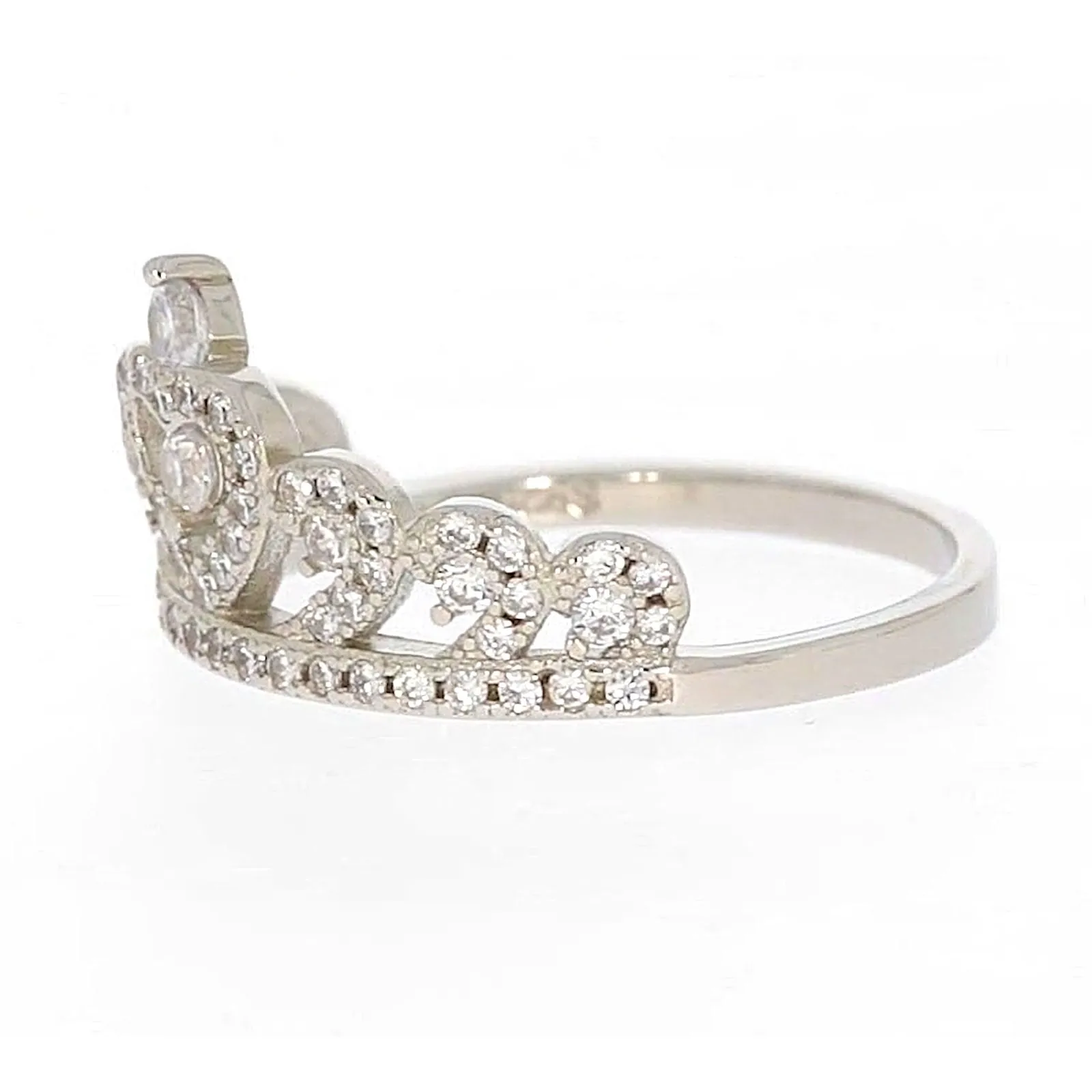 Sterling Silver Cubic Zirconia Tiara Ring