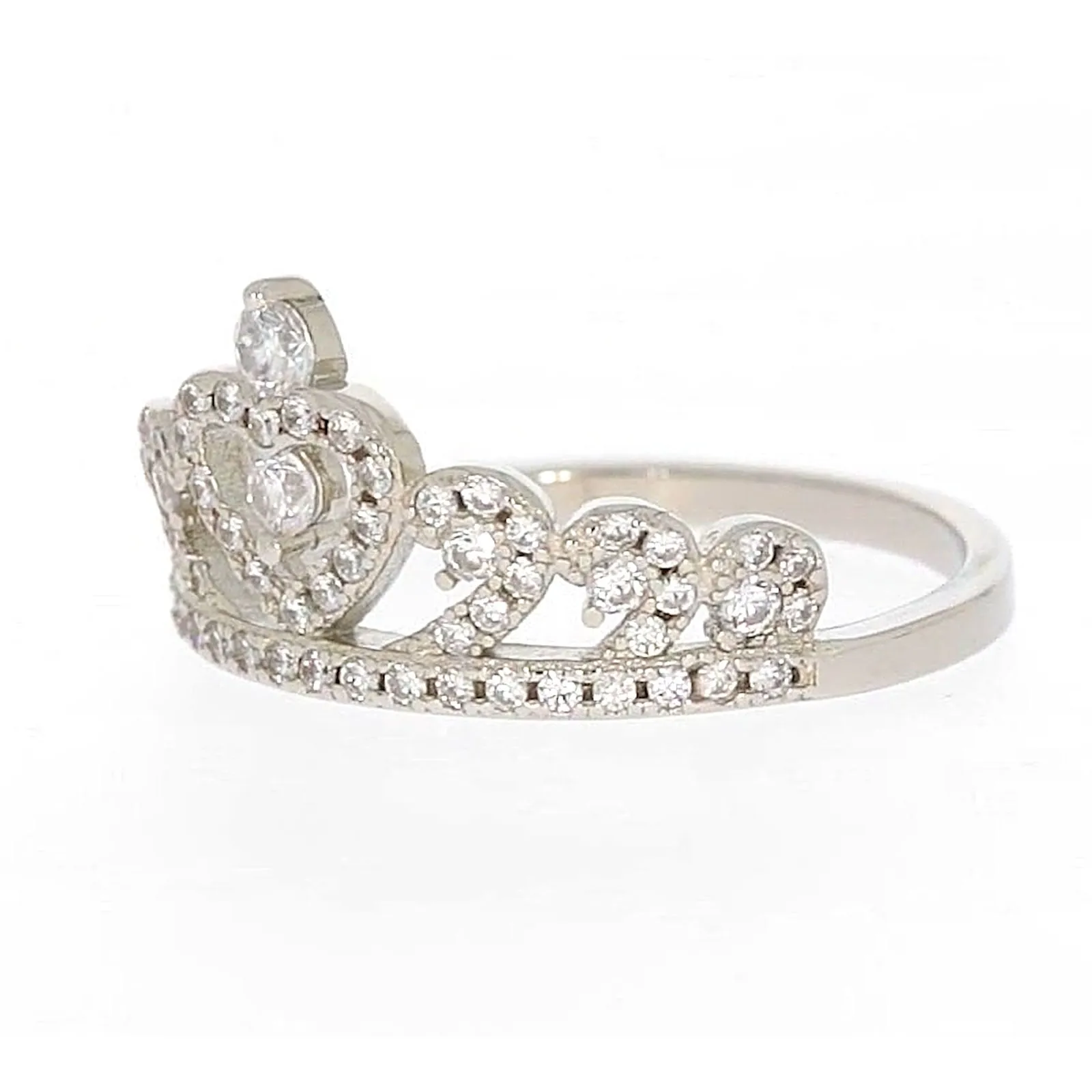 Sterling Silver Cubic Zirconia Tiara Ring