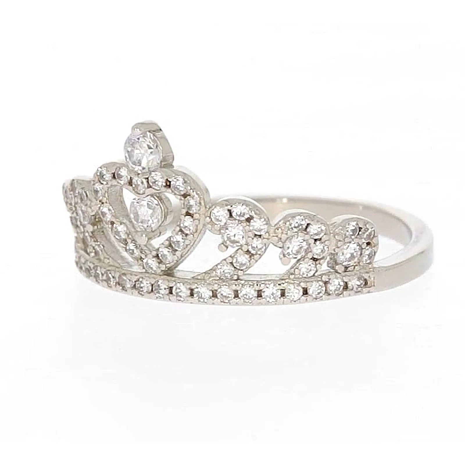 Sterling Silver Cubic Zirconia Tiara Ring