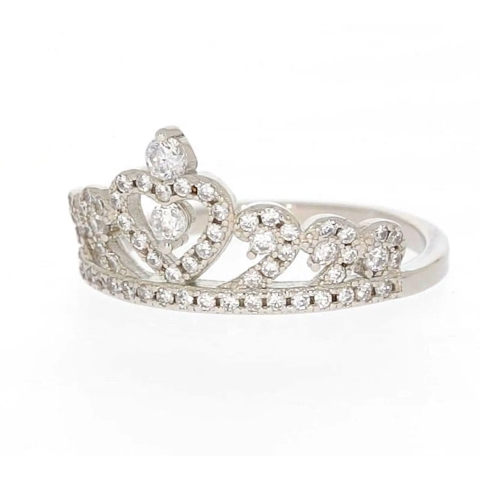 Sterling Silver Cubic Zirconia Tiara Ring