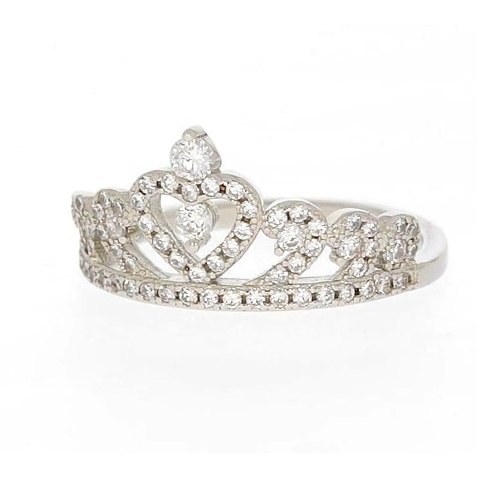 Sterling Silver Cubic Zirconia Tiara Ring