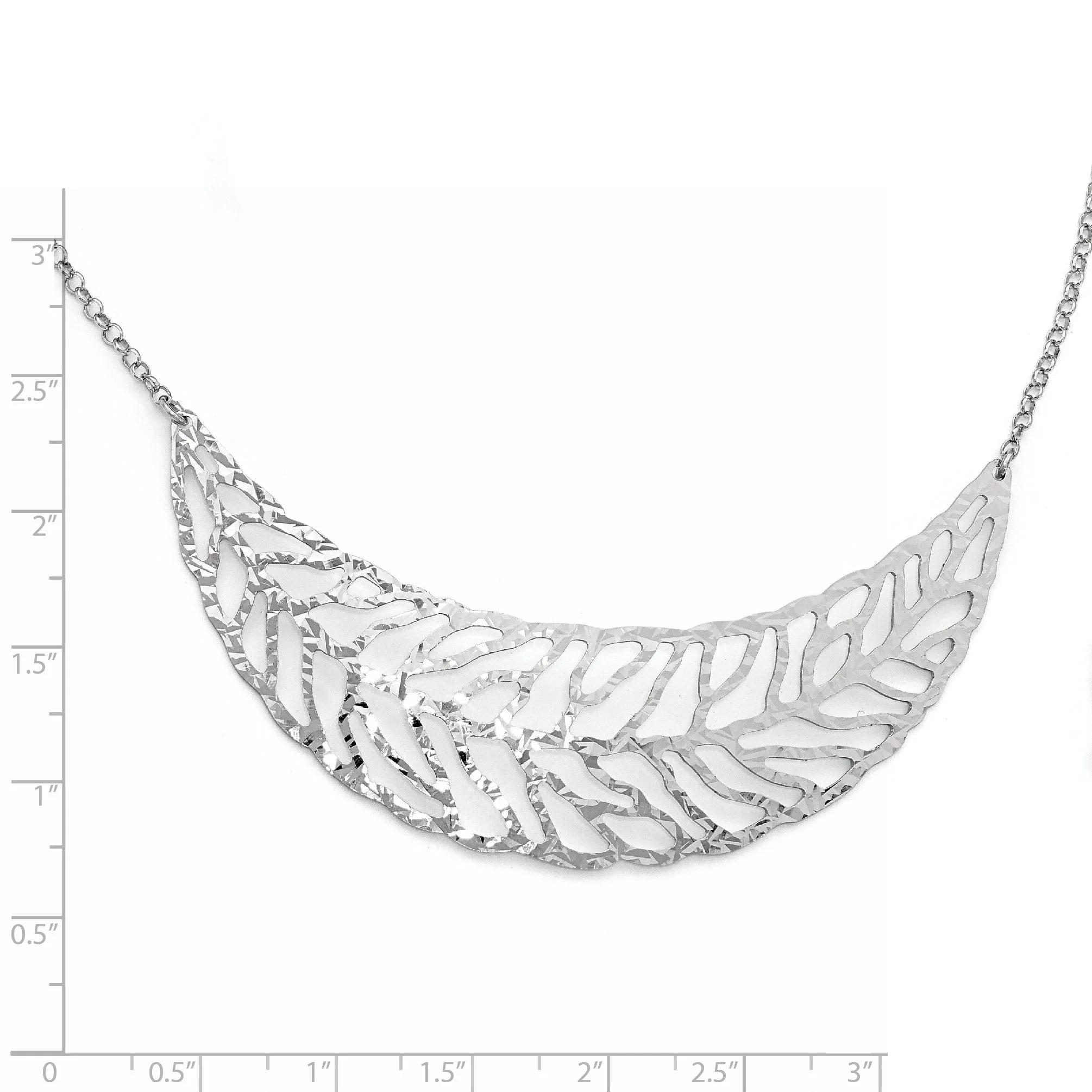 Sterling Silver Rhodium Plated Fancy Necklace