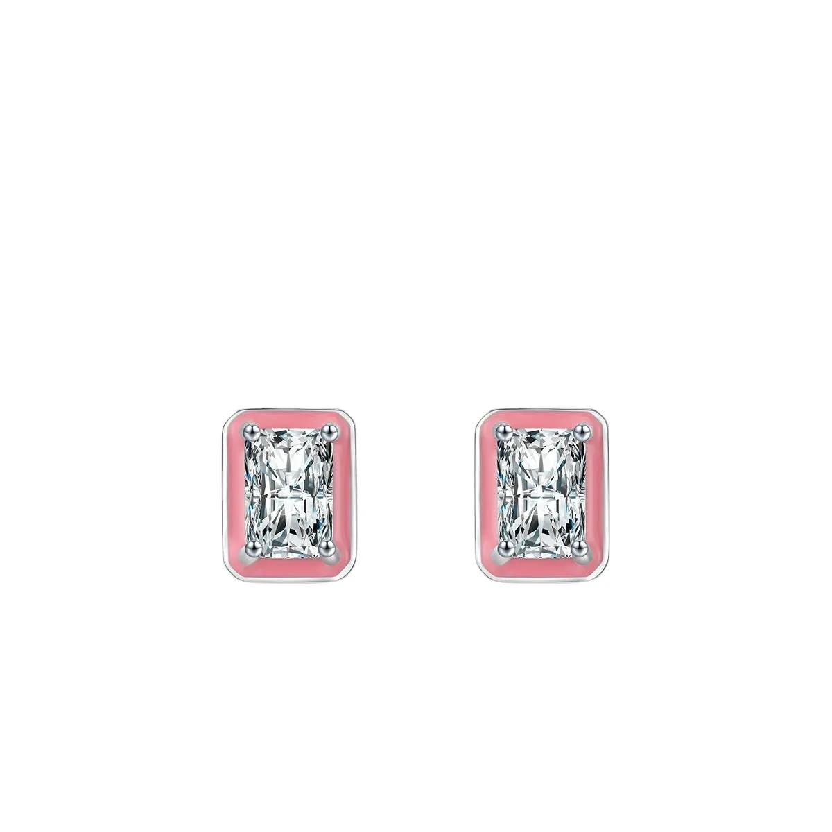 Sterling Silver Zircon Stud Earrings with Celebrity Appeal