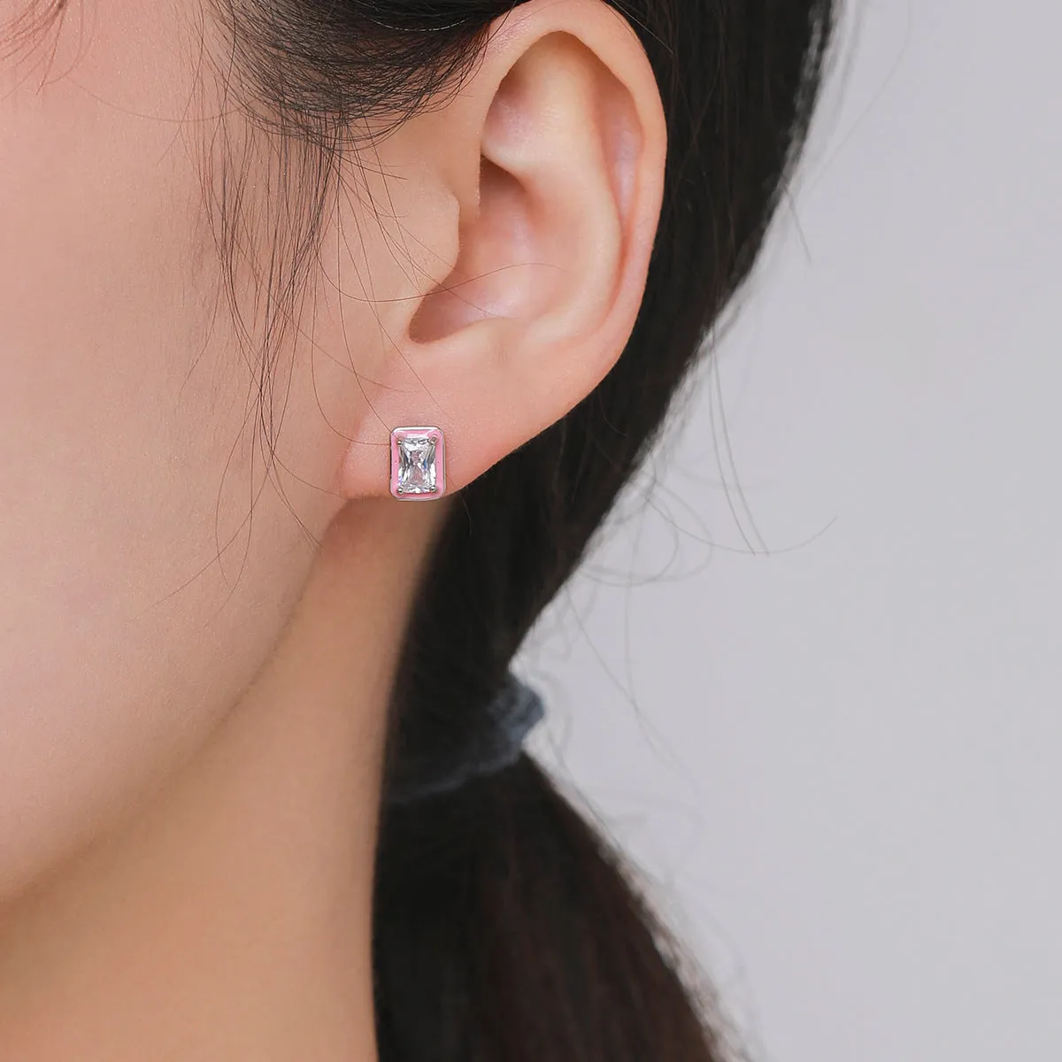 Sterling Silver Zircon Stud Earrings with Celebrity Appeal