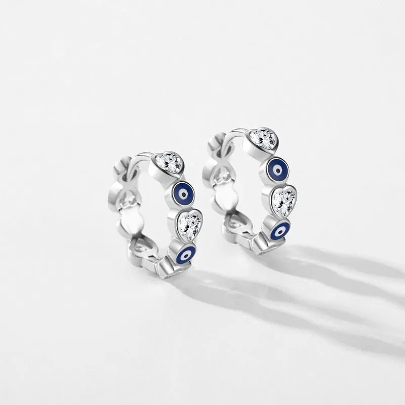 Stylish S925 Sterling Silver Zircon Heart Earrings for Trendy Women