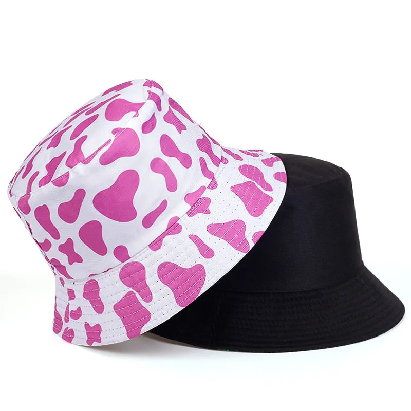 summer cotton bucket hat dairy cow Striped print Fisherman Hats Hip Hop outdoor travel panama cap Sun caps for men Women