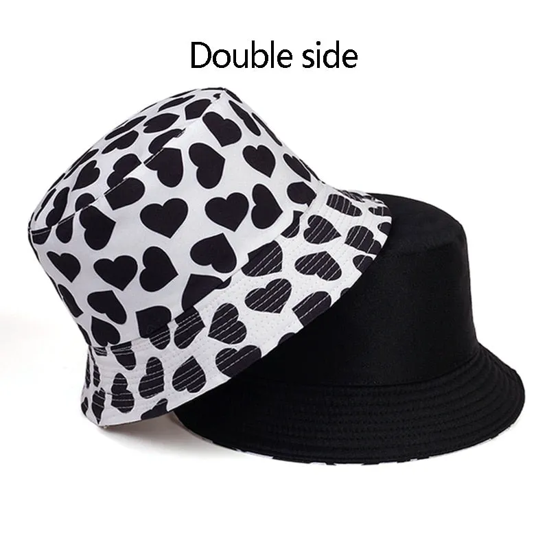 summer cotton bucket hat dairy cow Striped print Fisherman Hats Hip Hop outdoor travel panama cap Sun caps for men Women