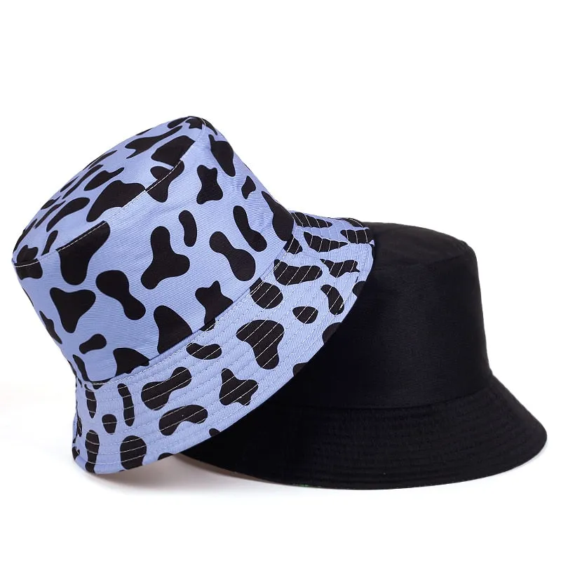summer cotton bucket hat dairy cow Striped print Fisherman Hats Hip Hop outdoor travel panama cap Sun caps for men Women