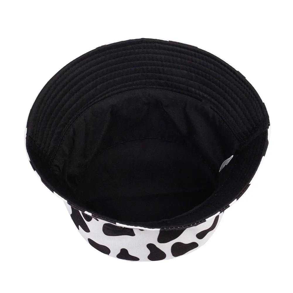 summer cotton bucket hat dairy cow Striped print Fisherman Hats Hip Hop outdoor travel panama cap Sun caps for men Women
