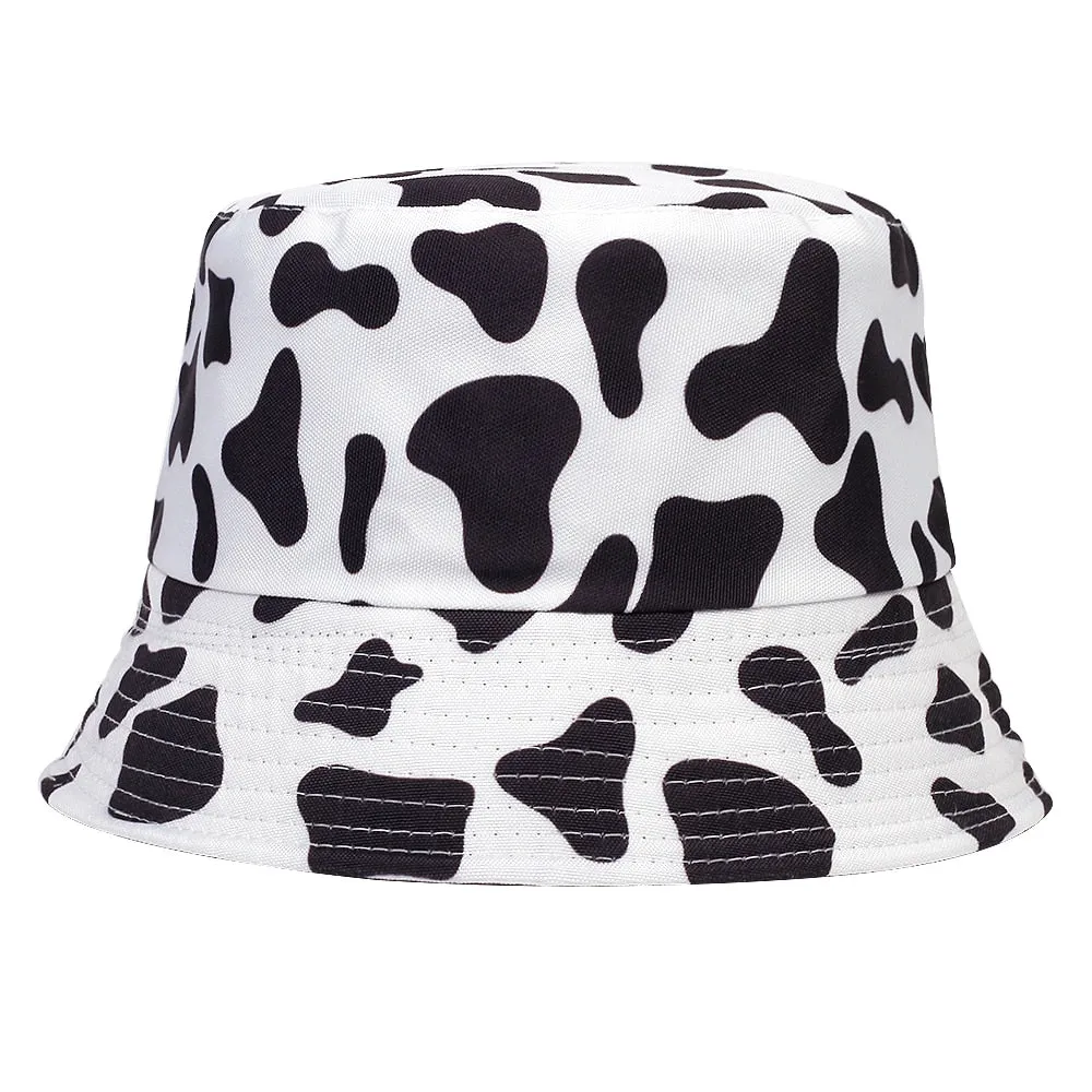 summer cotton bucket hat dairy cow Striped print Fisherman Hats Hip Hop outdoor travel panama cap Sun caps for men Women
