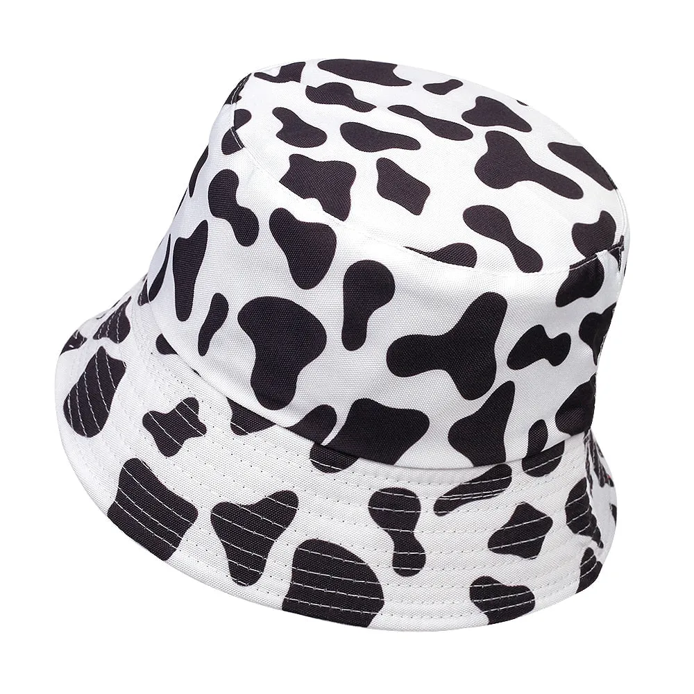 summer cotton bucket hat dairy cow Striped print Fisherman Hats Hip Hop outdoor travel panama cap Sun caps for men Women