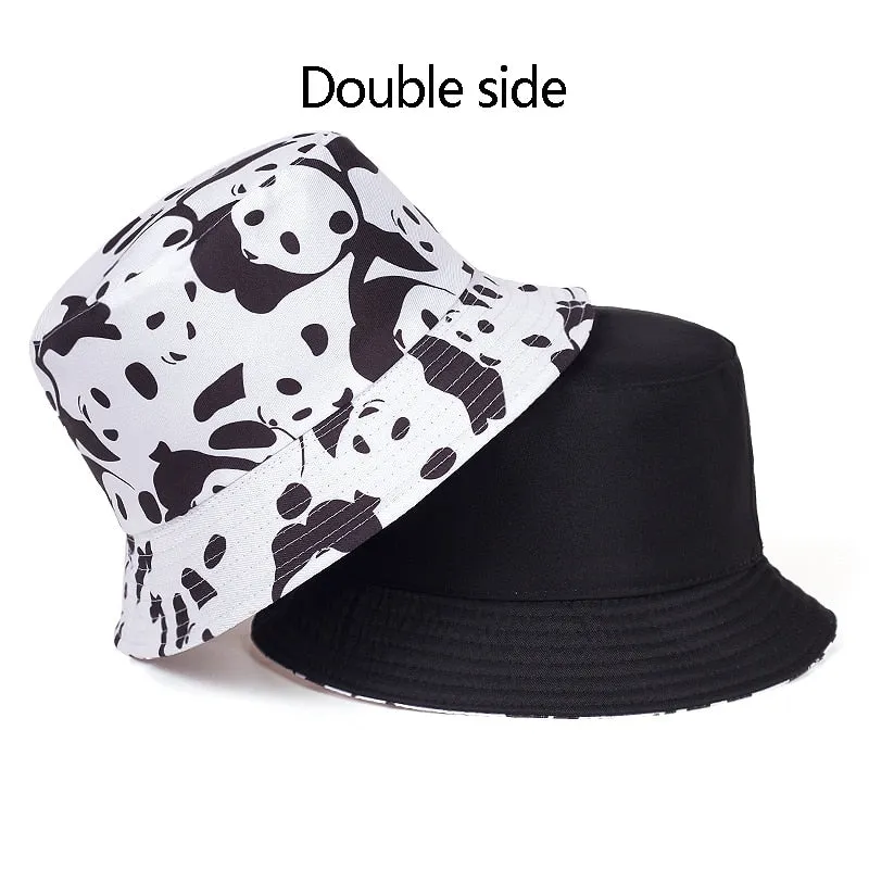 summer cotton bucket hat dairy cow Striped print Fisherman Hats Hip Hop outdoor travel panama cap Sun caps for men Women