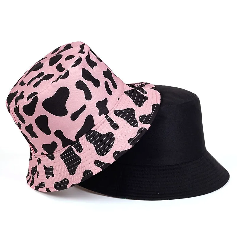 summer cotton bucket hat dairy cow Striped print Fisherman Hats Hip Hop outdoor travel panama cap Sun caps for men Women