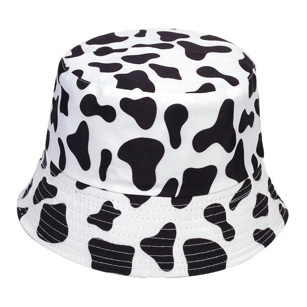 summer cotton bucket hat dairy cow Striped print Fisherman Hats Hip Hop outdoor travel panama cap Sun caps for men Women