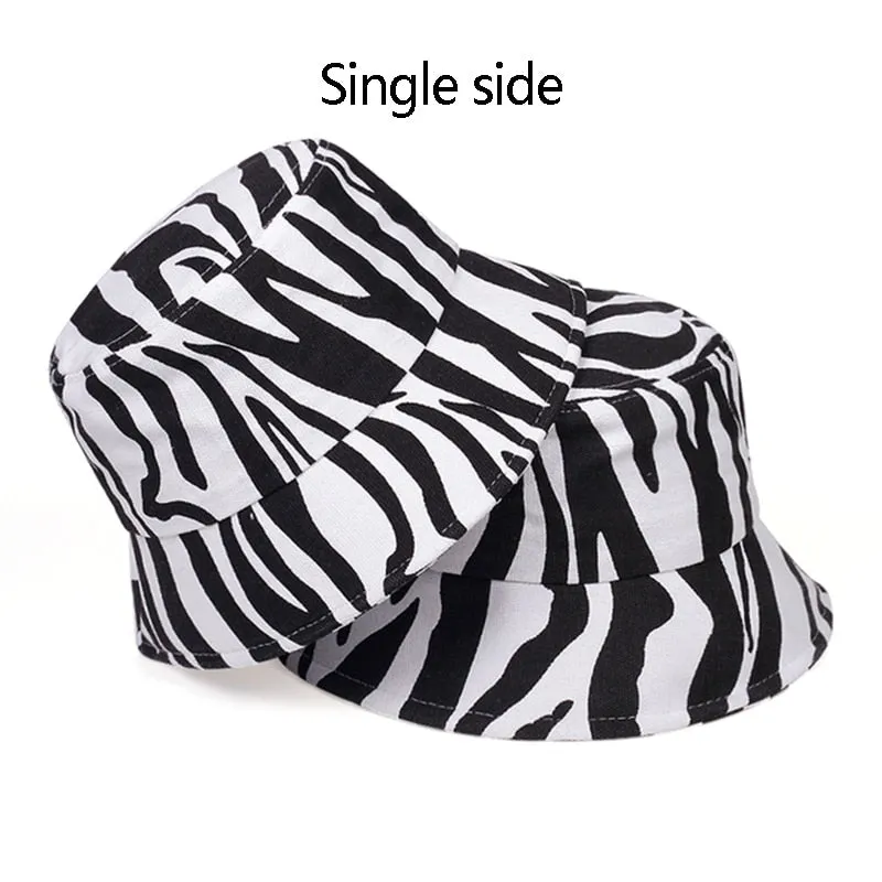 summer cotton bucket hat dairy cow Striped print Fisherman Hats Hip Hop outdoor travel panama cap Sun caps for men Women