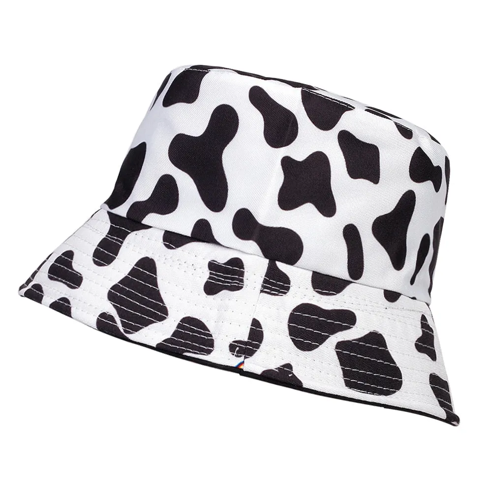 summer cotton bucket hat dairy cow Striped print Fisherman Hats Hip Hop outdoor travel panama cap Sun caps for men Women