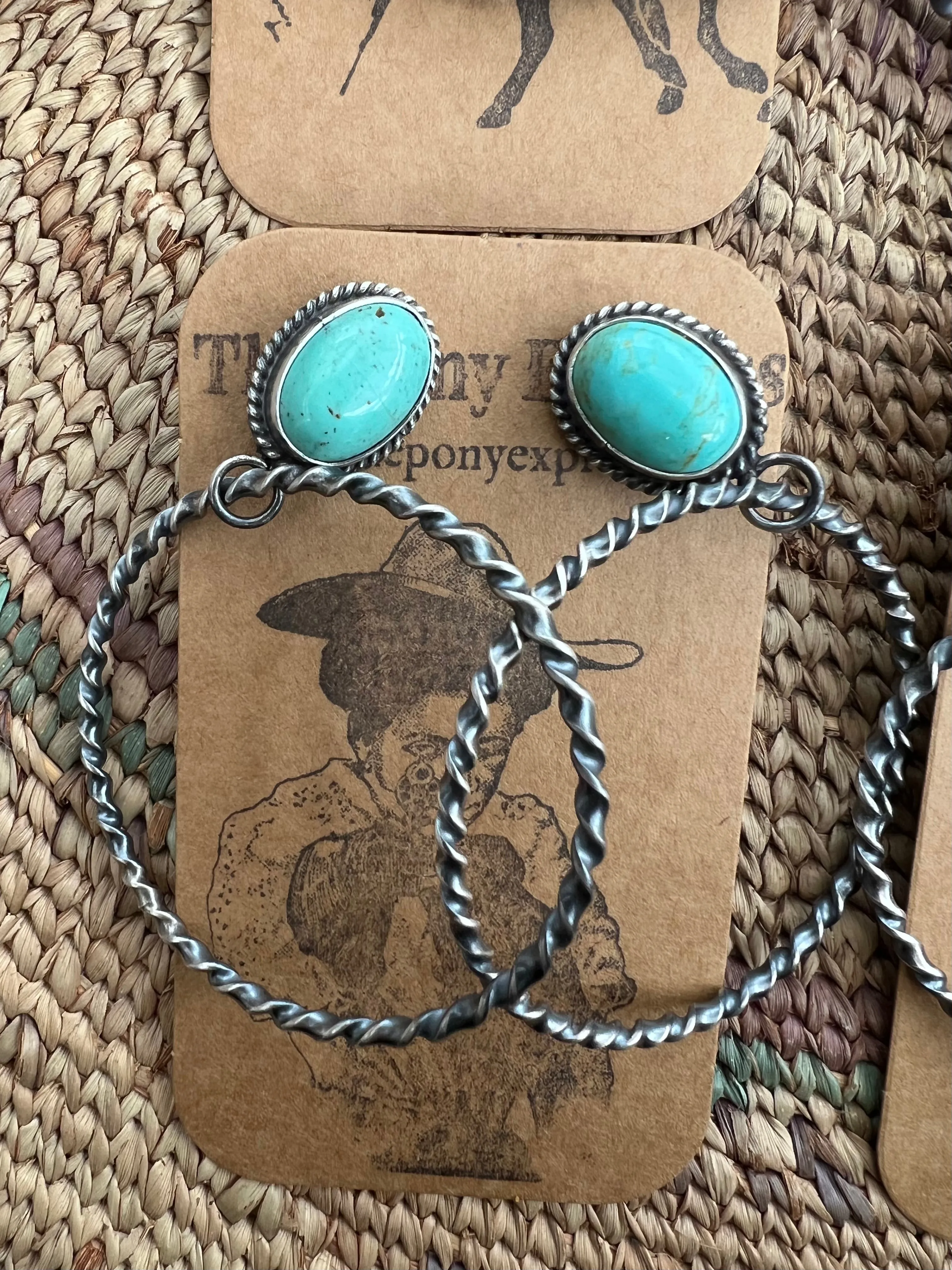 Sweet Grass Kingman Turquoise Hoops