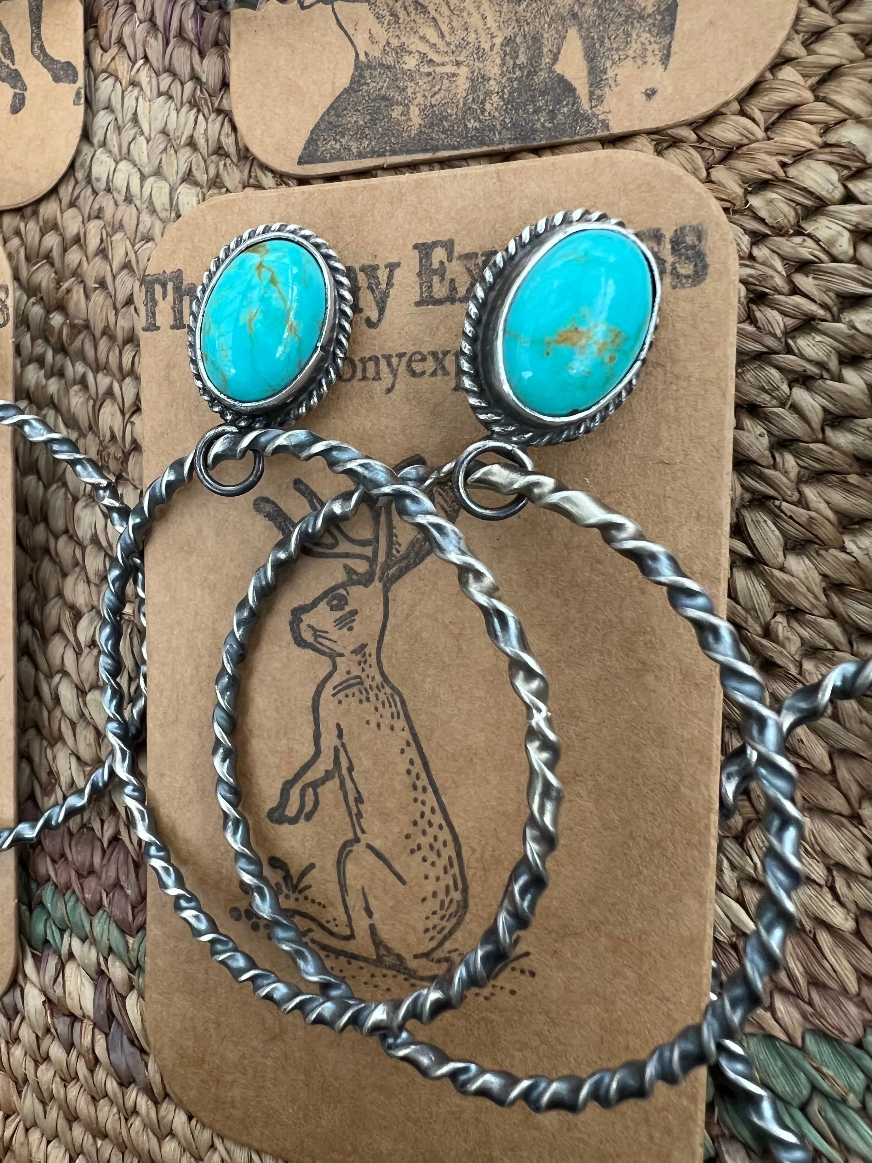 Sweet Grass Kingman Turquoise Hoops