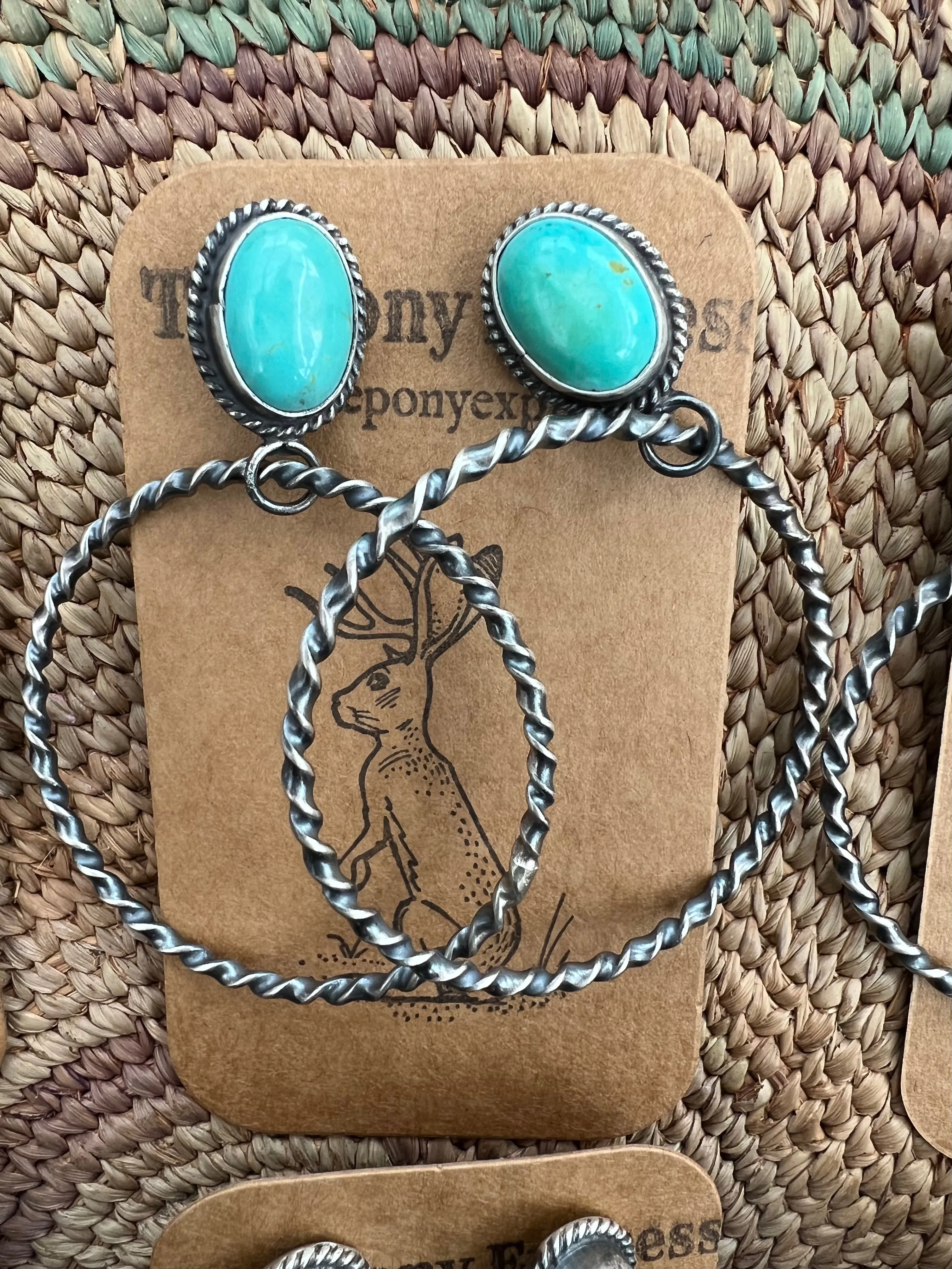 Sweet Grass Kingman Turquoise Hoops