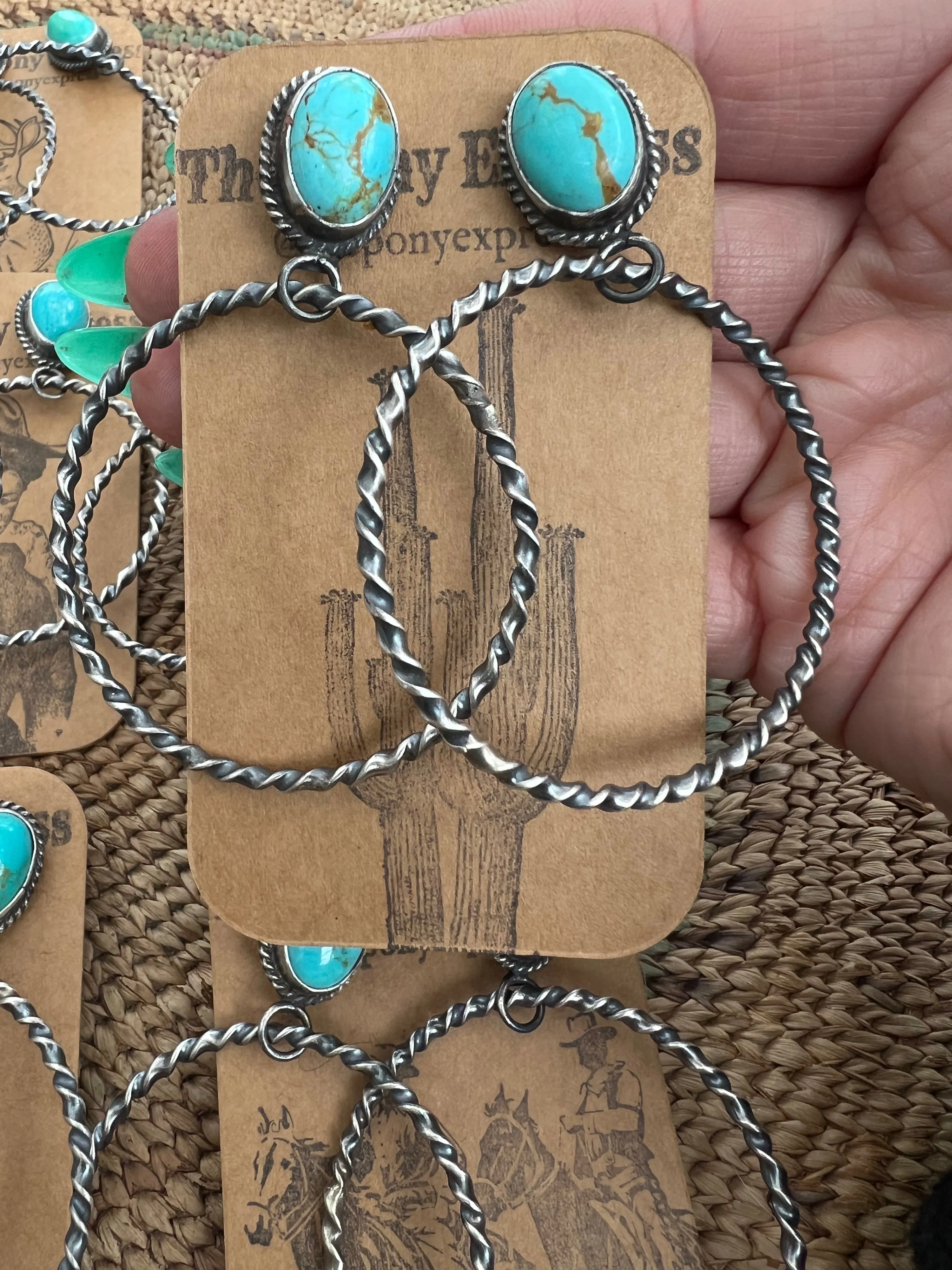 Sweet Grass Kingman Turquoise Hoops